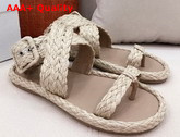 Dior Ocean Thong Sandal Jute Colored Braided Raffia Replica