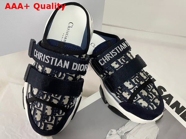 Dior Open Back D Wander Sneaker Deep Blue Dior Oblique Technical Fabric Replica