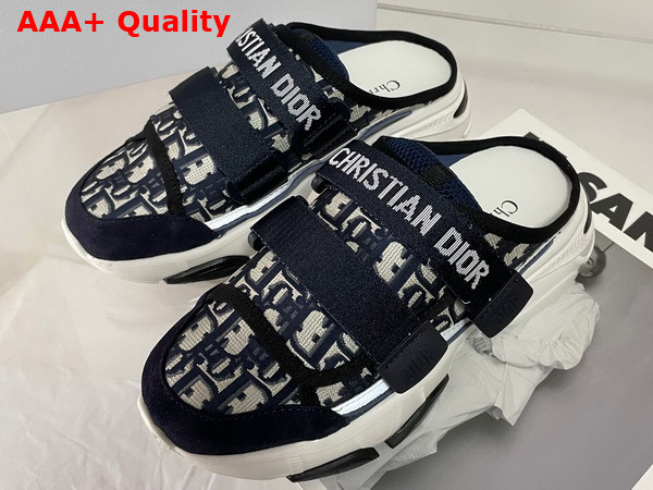 Dior Open Back D Wander Sneaker Deep Blue Dior Oblique Technical Fabric Replica