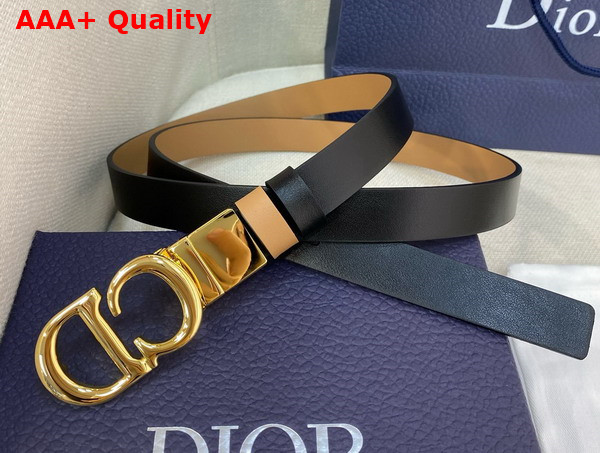 Dior Reversible Saddle Belt Black and Powder Beige Smooth Calfskin 20mm Replica