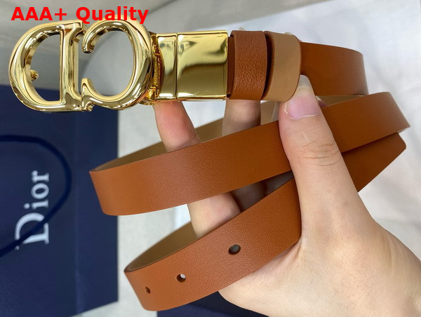 Dior Reversible Saddle Belt Golden Saddle and Caramel Beige Smooth Calfskin 20mm Replica