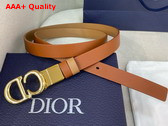 Dior Reversible Saddle Belt Golden Saddle and Caramel Beige Smooth Calfskin 20mm Replica