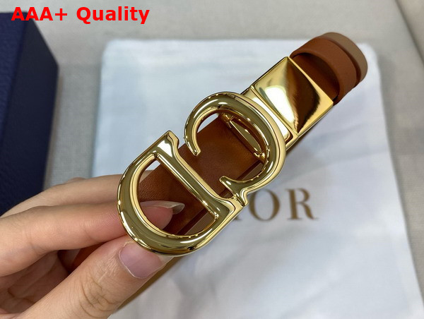 Dior Reversible Saddle Belt Golden Saddle and Caramel Beige Smooth Calfskin 20mm Replica