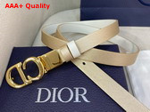 Dior Reversible Saddle Belt Light Gold and White Smooth Calfskin 20mm Replica