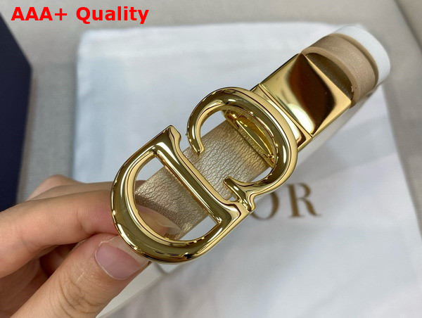 Dior Reversible Saddle Belt Light Gold and White Smooth Calfskin 20mm Replica