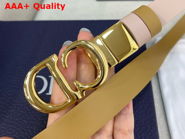 Dior Reversible Saddle Belt Trench Beige and Biscuit Smooth Calfskin 20mm Replica