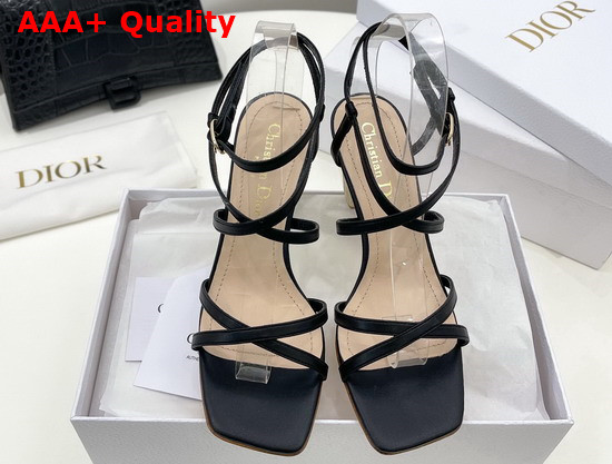 Dior Rhodes Heeled Sandal Black Calfskin Replica