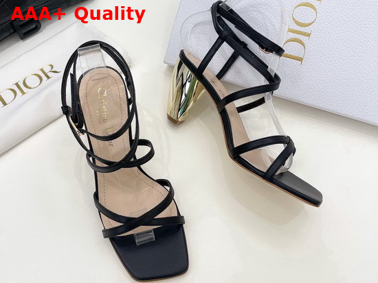 Dior Rhodes Heeled Sandal Black Calfskin Replica