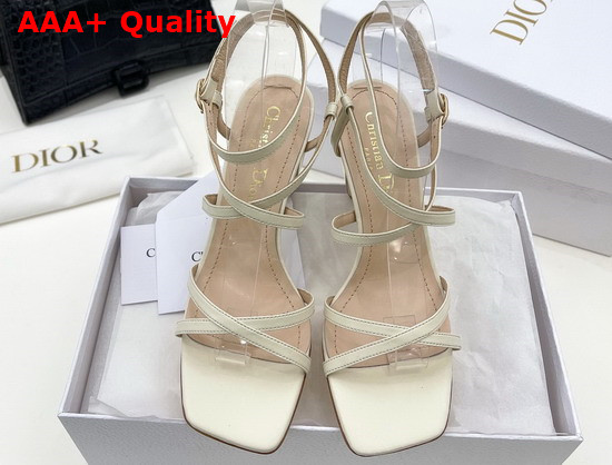 Dior Rhodes Heeled Sandal White Calfskin Replica