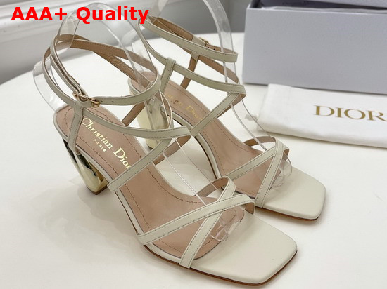 Dior Rhodes Heeled Sandal White Calfskin Replica