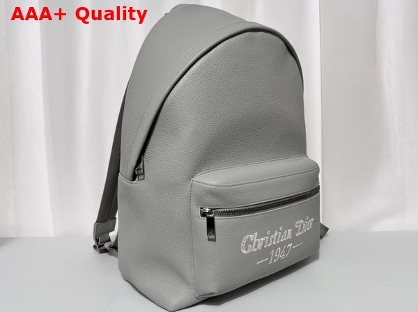 Dior Rider Backpack Dior Gray Grained Calfskin with Christian Dior 1947 Signature Replica