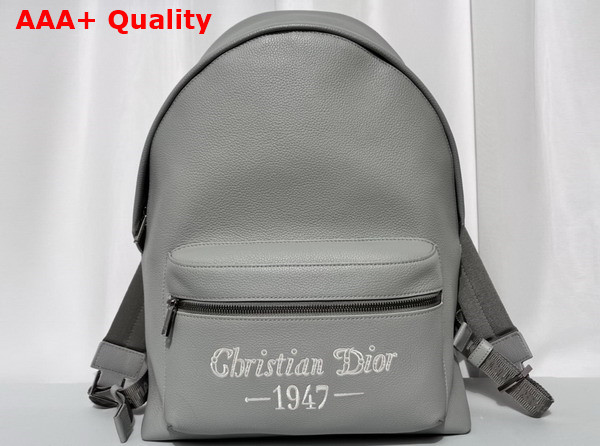 Dior Rider Backpack Dior Gray Grained Calfskin with Christian Dior 1947 Signature Replica