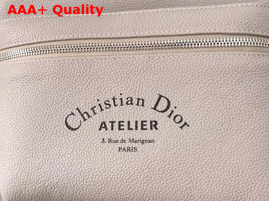 Dior Rider Rucksack in Beige Grained Calfskin with Christian Dior Atelier Print Replica