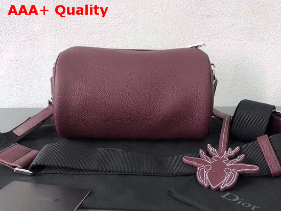 Dior Roller Pouch in Burgundy Grained Calfskin Replica