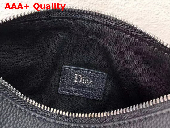 Dior Roller Pouch in Navy Blue Grained Calfskin Replica