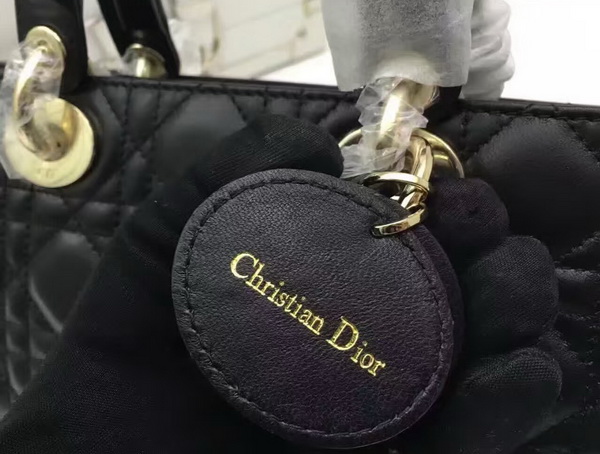 Dior Runway Bag in Black Cannage Lambskin Light Gold Tone Jewellery for Sale