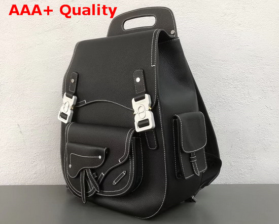 Dior Saddle Backpack in Black Grained Calfskin Replica