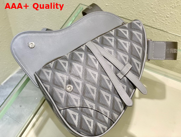 Dior Saddle Bag Dior Gray CD Diamond Canvas and Smooth Calfskin Replica