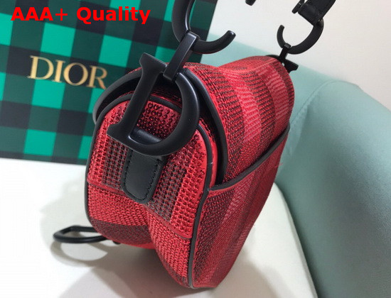 Dior Saddle Bag Red Sequin Embroidery Replica