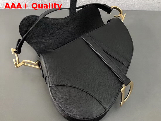 Dior Saddle Bag in Black Embossed Grained Calfskin Replica