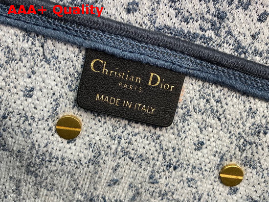 Dior Saddle Bag in Blue Dior Oblique Embroidered Denim Replica