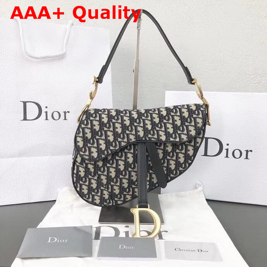 Dior Saddle Bag in Blue Dior Oblique Jacquard Canvas Replica