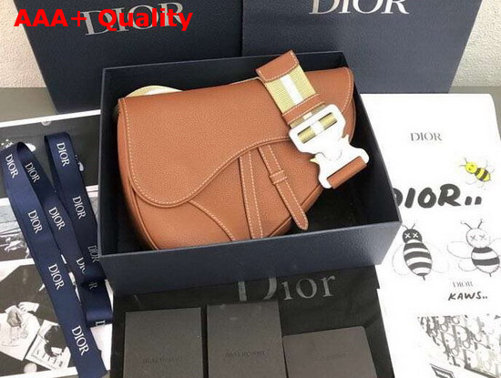 Dior Saddle Bag in Brown Grained Calfskin Replica