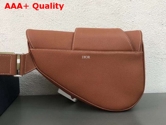 Dior Saddle Bag in Brown Grained Calfskin Replica