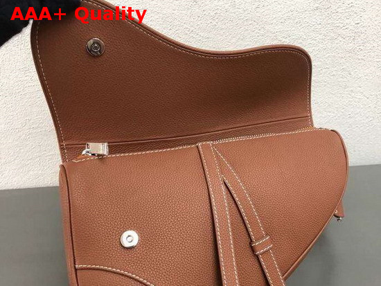 Dior Saddle Bag in Brown Grained Calfskin Replica