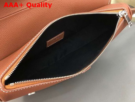 Dior Saddle Bag in Brown Grained Calfskin Replica