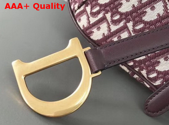 Dior Saddle Bag in Burgundy Canvas Replica