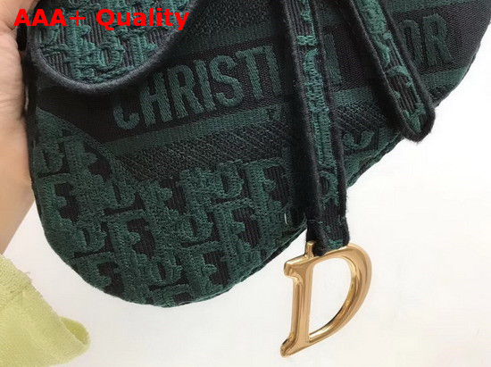 Dior Saddle Bag in Green Dior Oblique Embroidered Canvas Replica