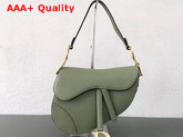 Dior Saddle Bag in Green Embossed Grained Calfskin Replica