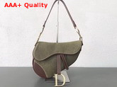 Dior Saddle Bag in Khaki Canvas Replica