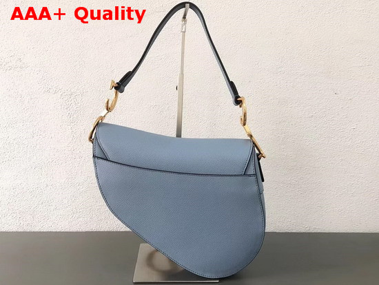 Dior Saddle Bag in Sky Blue Embossed Grained Calfskin Replica