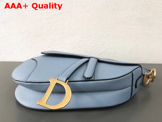 Dior Saddle Bag in Sky Blue Embossed Grained Calfskin Replica