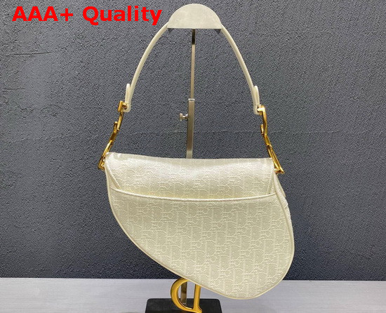 Dior Saddle Bag in White Dior Oblique Jacquard Canvas Replica