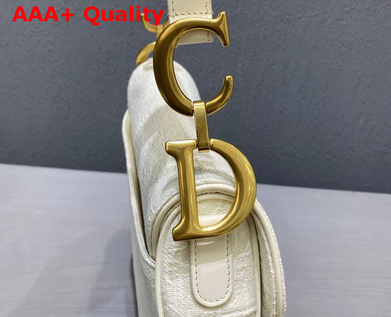 Dior Saddle Bag in White Dior Oblique Jacquard Canvas Replica