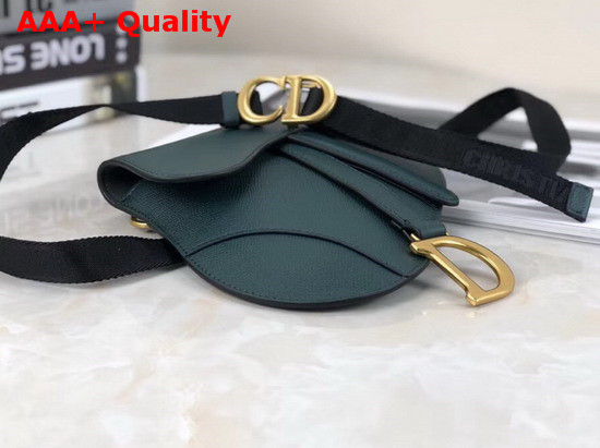 Dior Saddle Belt Bag in Green Embossed Grained Calfskin Replica