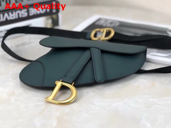 Dior Saddle Belt Bag in Green Embossed Grained Calfskin Replica