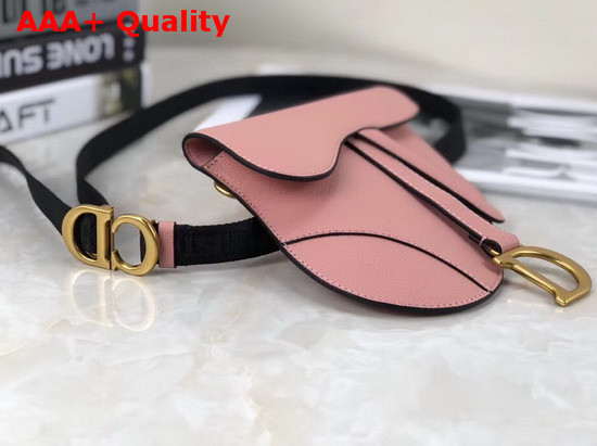 Dior Saddle Belt Bag in Pink Embossed Grained Calfskin Replica