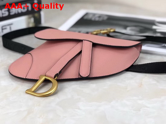 Dior Saddle Belt Bag in Pink Embossed Grained Calfskin Replica