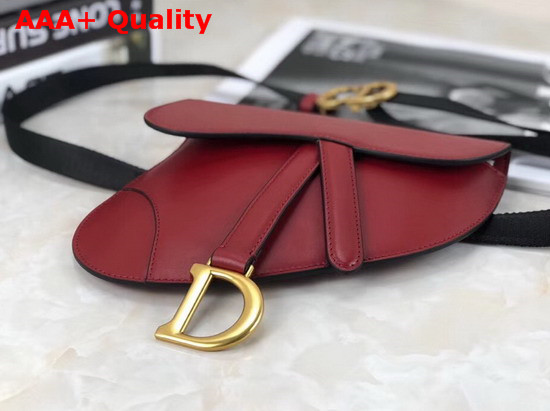 Dior Saddle Belt Bag in Red Calfskin Replica