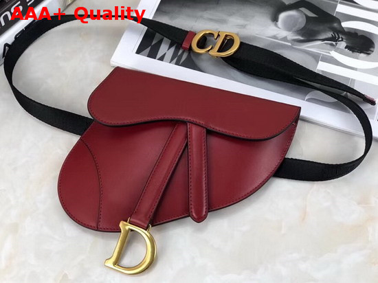 Dior Saddle Belt Bag in Red Calfskin Replica