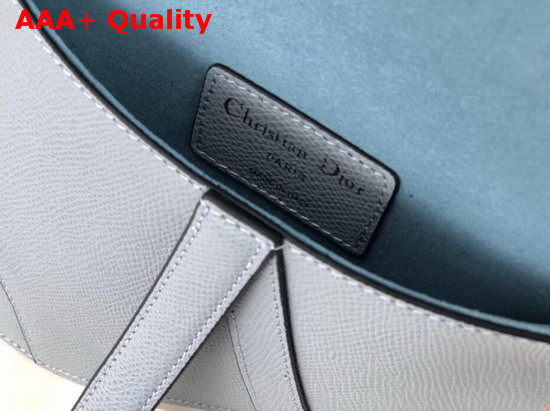 Dior Saddle Belt Clutch in Light Blue Embossed Grained Calfskin Replica