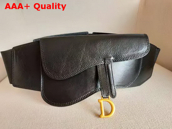 Dior Saddle Belt in Black Lambskin Replica