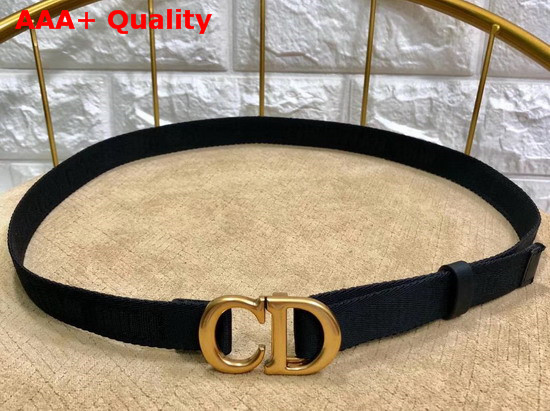 Dior Saddle Black Nylon Belt Embossed with Christian Dior Signature Replica