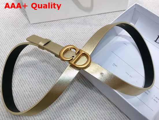 Dior Saddle Calfskin Belt in Gold Replica