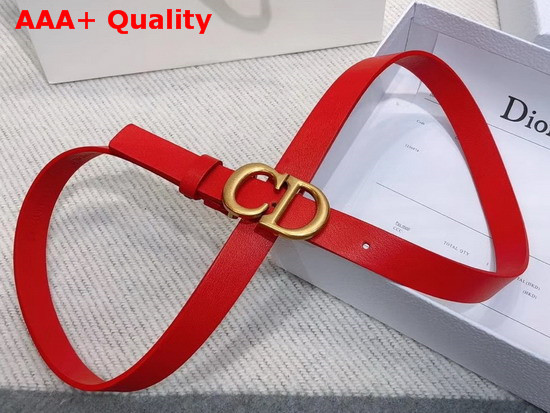 Dior Saddle Calfskin Belt in Red Replica