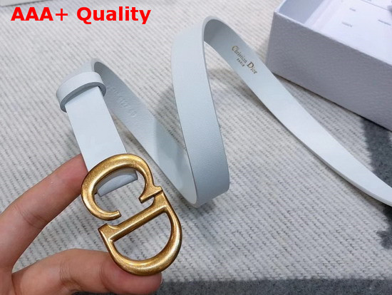 Dior Saddle Calfskin Belt in White Replica